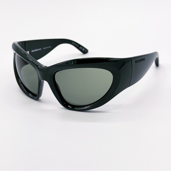 NEW OVERSIZED BALENCIAGA SUNGLASSES, GREEN BALENCIAGA EYEWEAR BB0228S - Picture 4 of 14